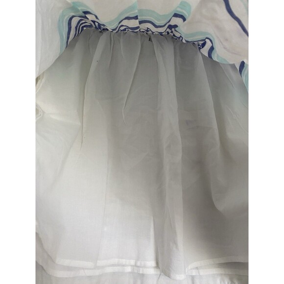 Gap Linen Blend Skirt Womens Small White Blue‎ Stripes Lined Preppy Casual Beach - Picture 14 of 15